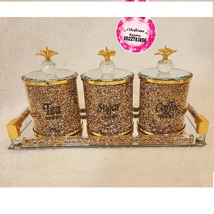 طقم مطربانات مع صينية زجاج