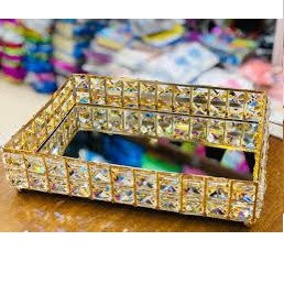 صينية مستطيل كرستالية قياس كبير 37*27سم