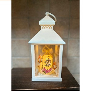 فانوس ابيض 10*10*22سم الرسومات عشوائية