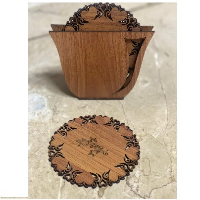 كوستر من 4 قطع مع حامل